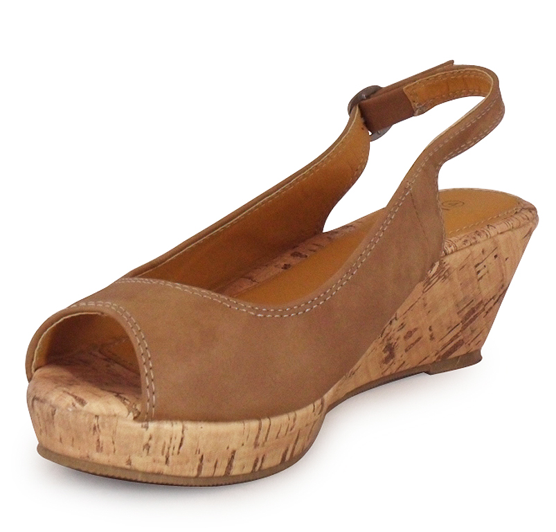 low cork wedge sandals